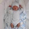 18inch Levi Newborn Baby Doll Darren Reborn Sleeping Soft Silicone Flexible 3D Skin Tone with Visible Veins Hand Paint Hair Doll Toy