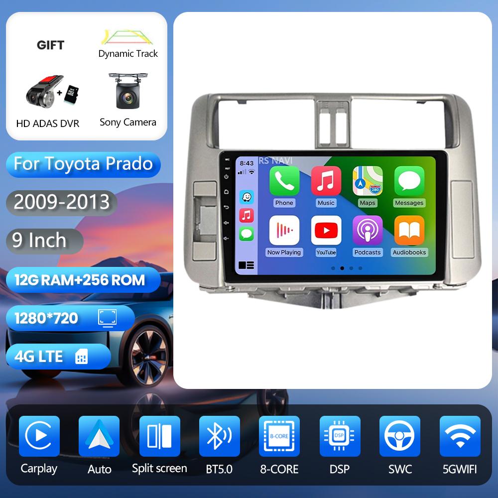 Android 16 for Toyota Land Cruiser Prado 150 2009-2013 Carplay Auto Radio Media Player Stereo 2din Head Unit