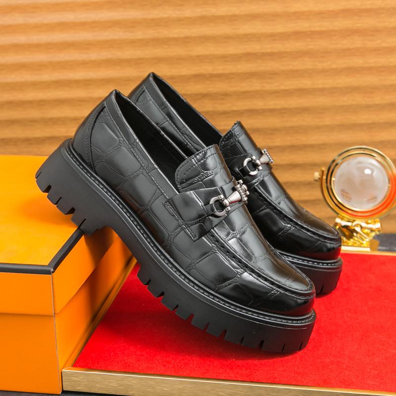 Fashion Fashion Office Shoes for Men Casual Leather Business Shoes Thick Bottom Walking Loafers Flat Designer Driving Outdoor Shoes 2025