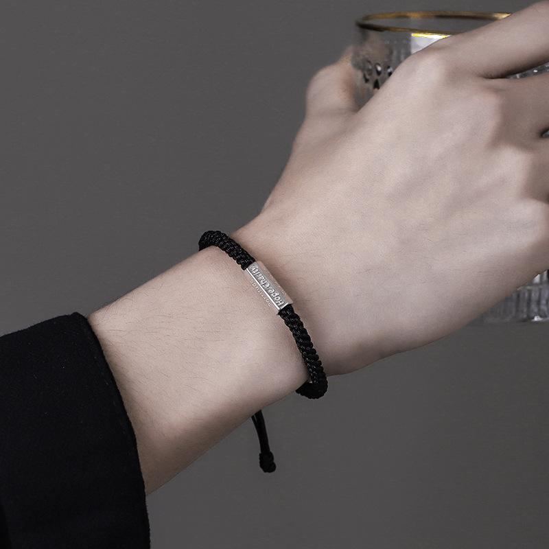 

Men s Trendy Hip Hop Silver Woven Bracelet - Retro, Simple & Stylish Hand Jewelry