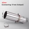Motorcycle Modification Exhaust Pipe Exhaust Middle Section 28 30 32 35 mm Adapter 51mm Exhaust Section non-destructive Install