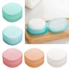 Compact Plastic Makeup Cotton Storage Box Square Design Clear Container Dustproof Lid For Small Spaces Travel