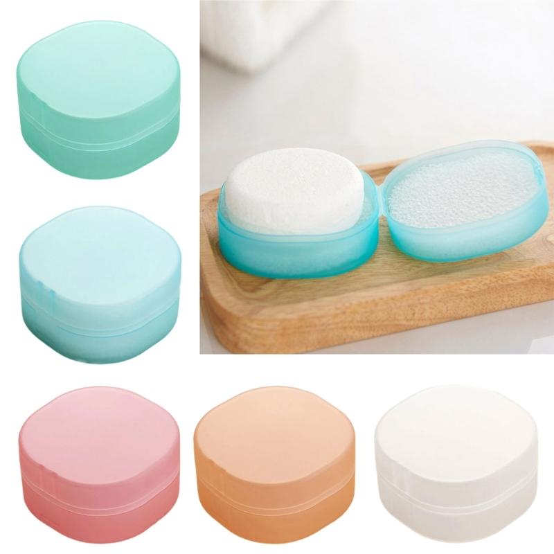 Compact Plastic Makeup Cotton Storage Box Square Design Clear Container Dustproof Lid For Small Spaces Travel