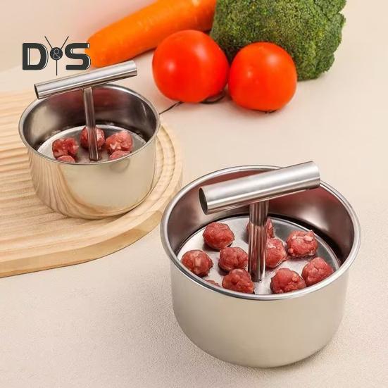 Stainless Steel Meatball Maker 6/12 Balls Manual Meat Baller Machine Kitchen Extruded Meatball Making Press Easy Clean Meatball Making Tool for