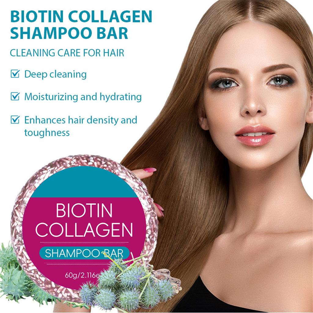 Shampoing Biotine Savon Collagène Savon Cheveux Nettoyant Soin Cheveux Savon Cheveux 60g