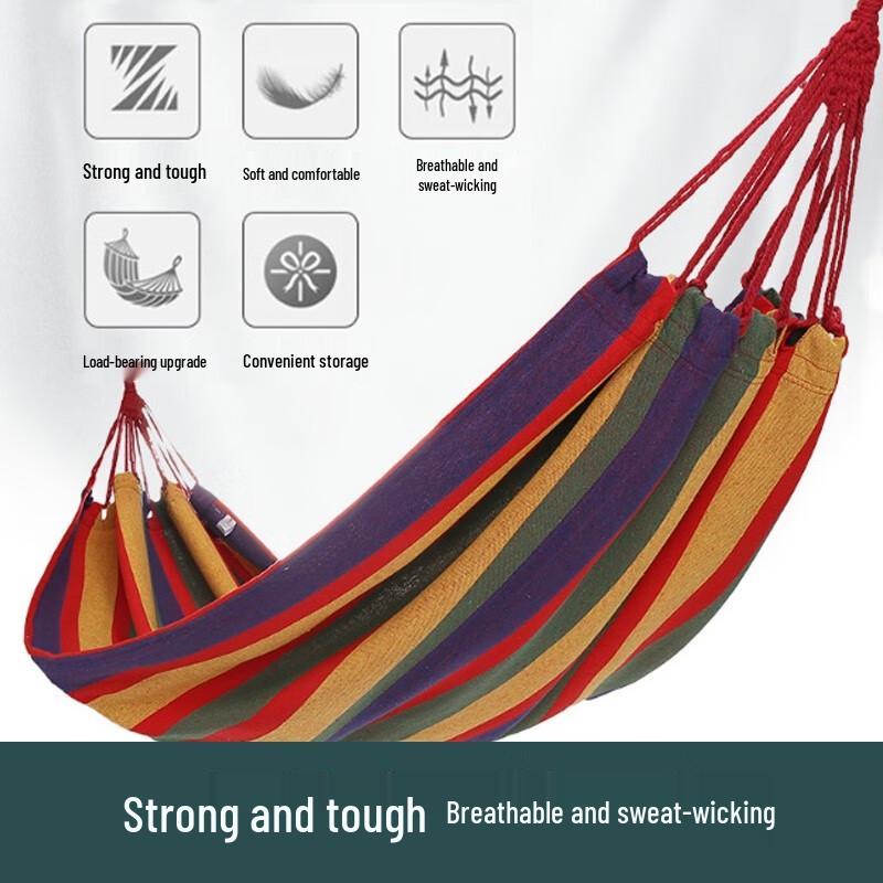 Makizaza Outdoor Rainbow Canvas Hammock
