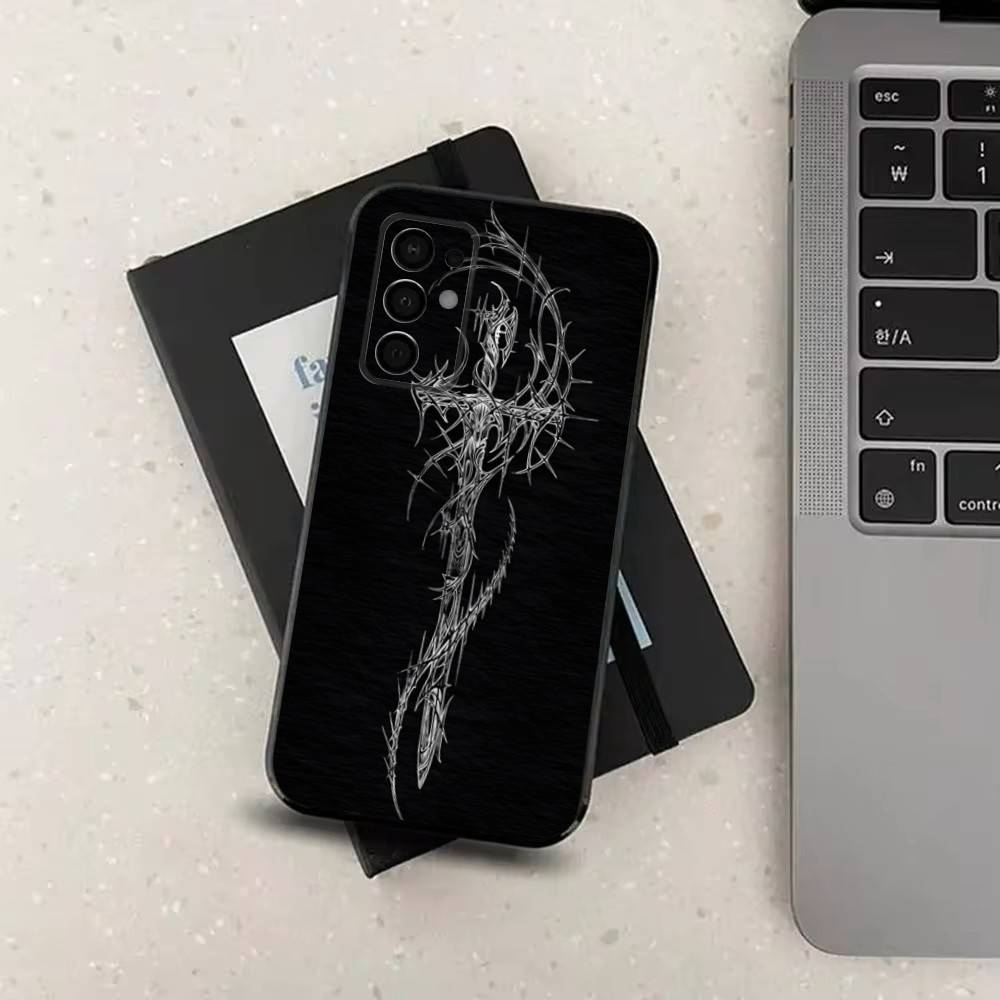 

Cyber Sigil Cross Gothic Case For Samsung Galaxy A73,52,71,22,Note,31,8,9,53,32,72,41,J7,Soft Black Silicone Cover SamsungNote20