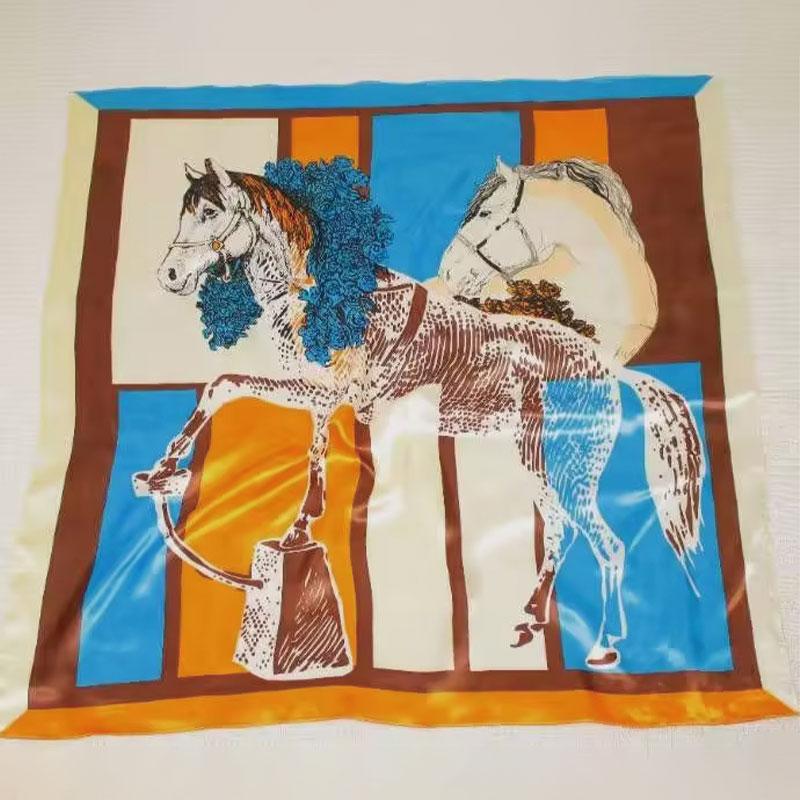 1 Pcs 90x90cm Spring and Autumn Korean Version of Large Square Scarf Imitation Silk Scarf Scarf Bib All Fashion Headband