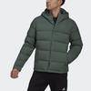 adidas FW22 Solid Color Logo Print Down Jacket Winter Men Outerwear Green HG8749