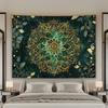 1 Piece, 2D Flat, Luxurious Green Mandala Tapestry Wall Hanging - Exquisite Bohemian Yoga Style Design for Home Décor, Wsj