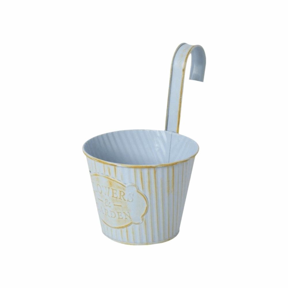 Metal Hanging Flower Pots Wall Mounted Drainable Hanging Planter with Hooks Railing Flower Planter Indoor Balcony