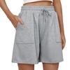 Women's Casual Loose Beach Pants Solid Color Pockets Shorts