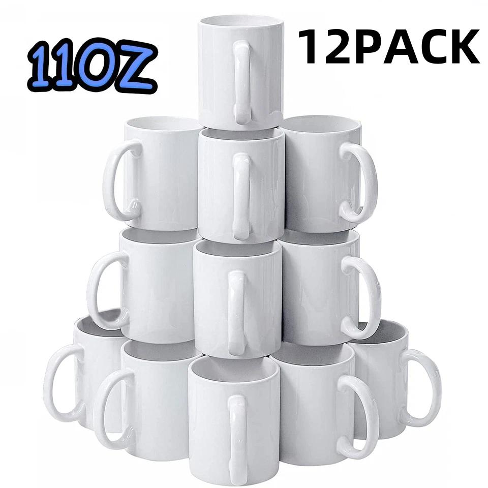 HTVRONT Sublimation Mugs 11oz Ceramic Sublimation Mugs Blank Bulk Coffee Mug White Ceramic Photo Cups With Bubble Bag