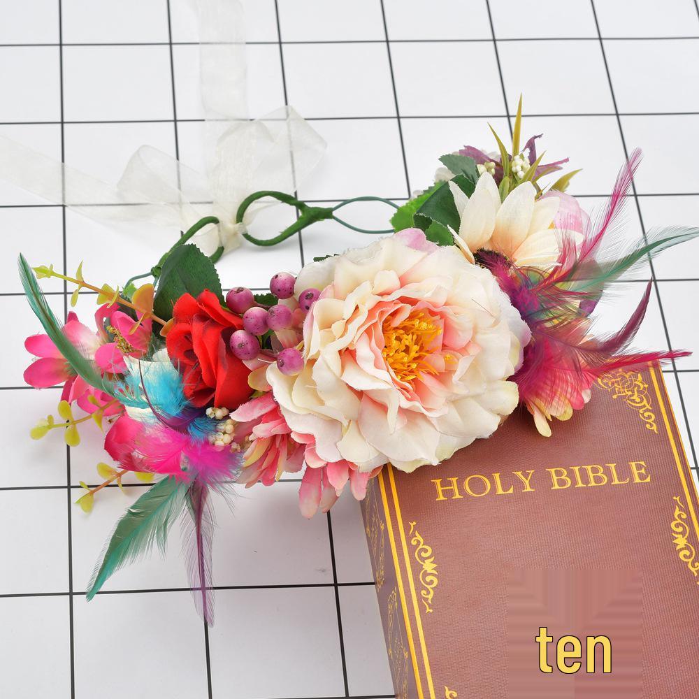 Bridal Feather Flower Elastic Waistband Accessory