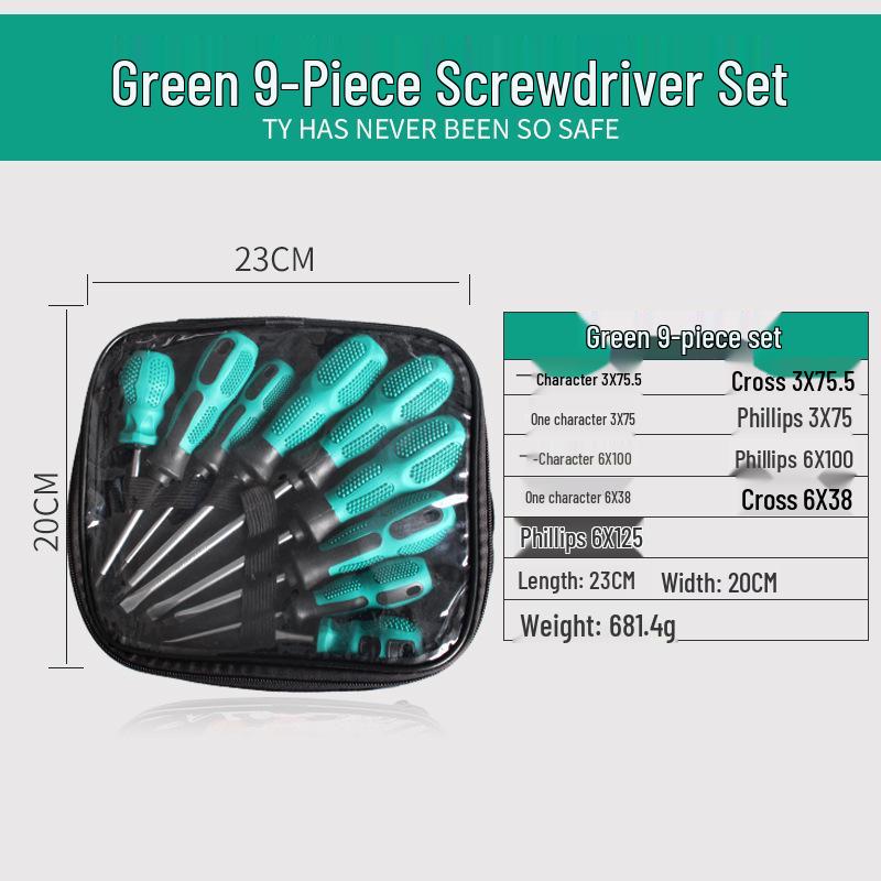 Multi-functional 10-Piece Screwdriver Set with Magnets for Household Use