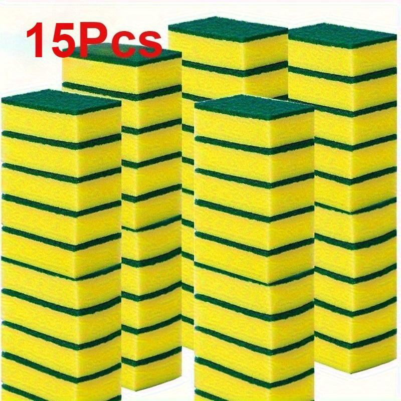 15/30/48Multifunctional square kitchen sponge Highly absorbent for rust and stain removal Double Layer Design Applicable to tableware, kitchen 15Pcs