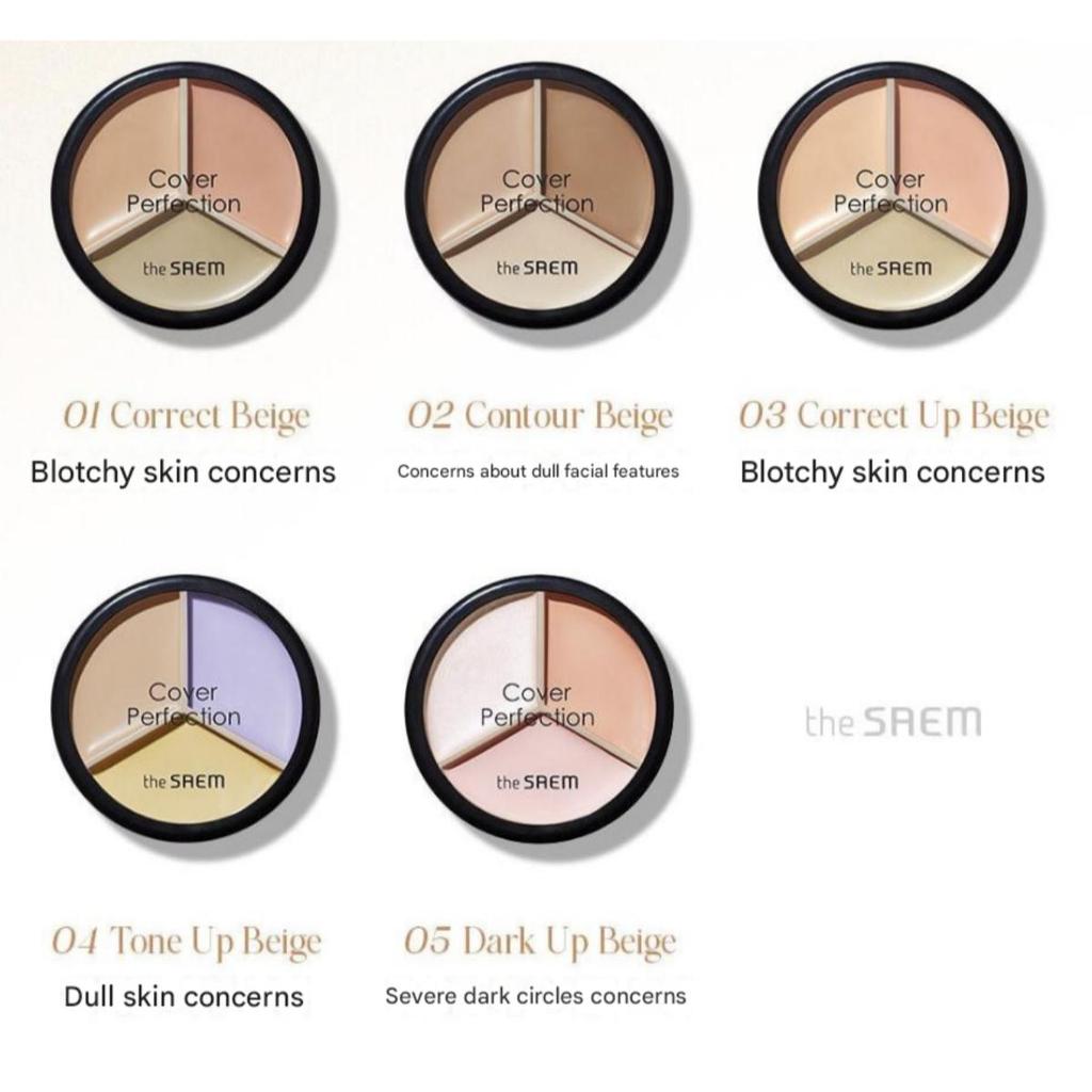 [The Saem] Cover Perfection Triple Pot Concealer 13.5g