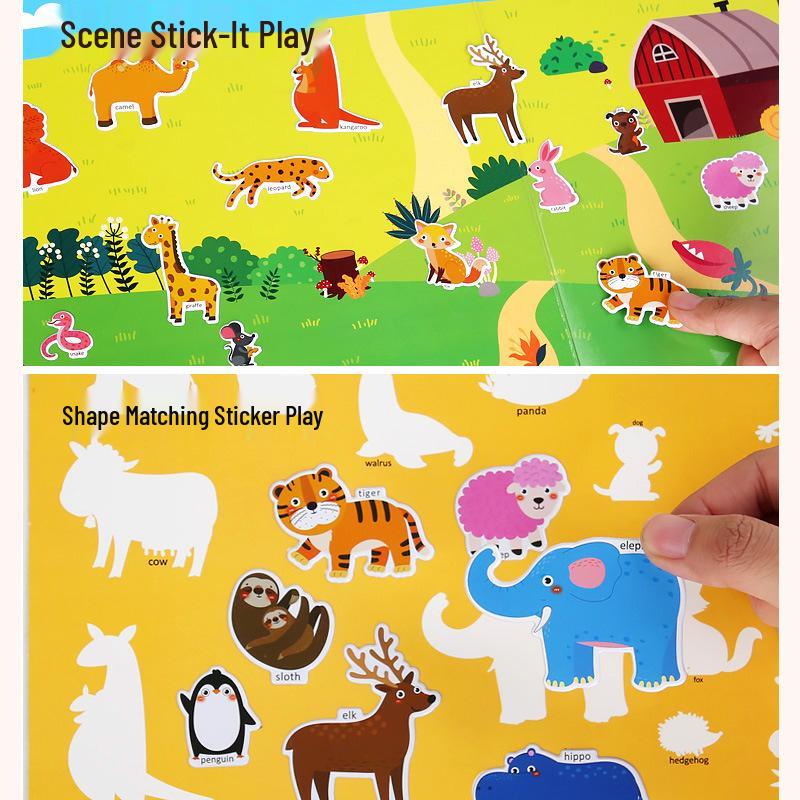 Cute Jelly Quiet Sticker Book: Early Education Brain-Teasing Puzzle Toy for Children