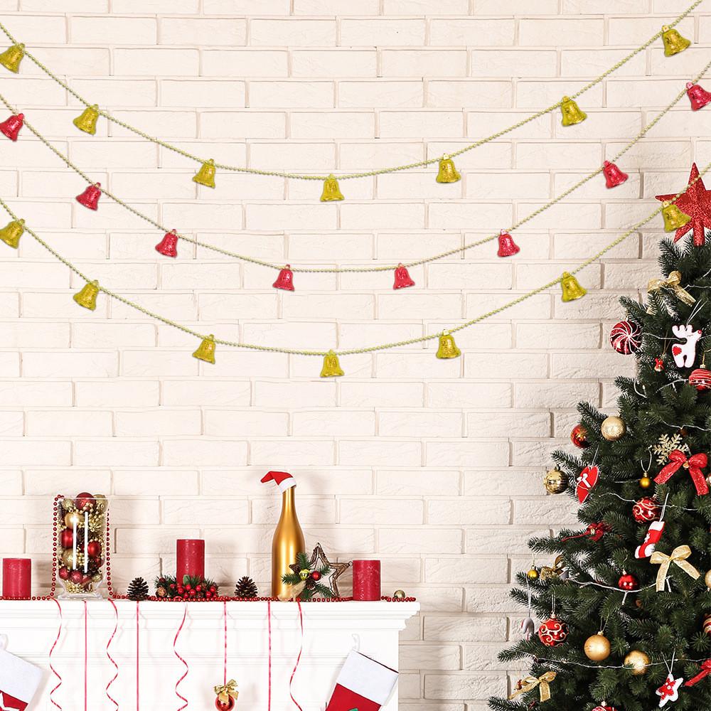 Delightful 2 Meter Christmas Bell String Decorative Plastic Bells For Festive Celebrations