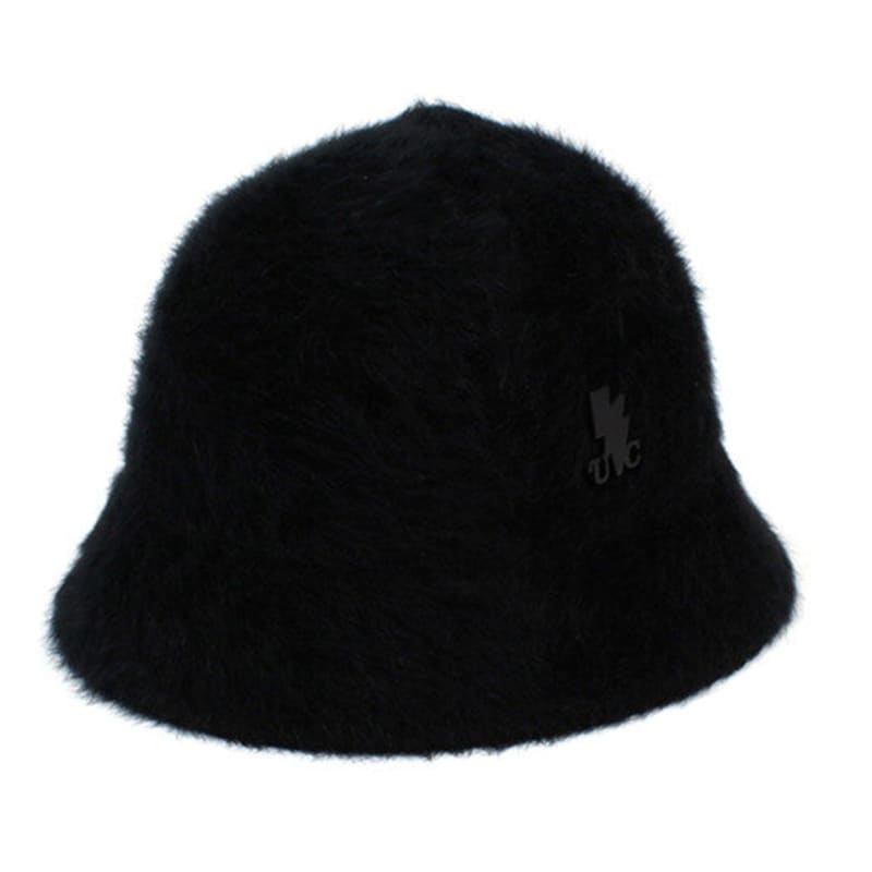 Universal chemistry Rabbit Fur Black Cloche Hat