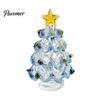 Festive Desktop Ornament Glazed Glass Christmas Tree Figurine, Handcrafted Modern Holiday Table Centerpiece for Display, Colorful Decorative Figurine