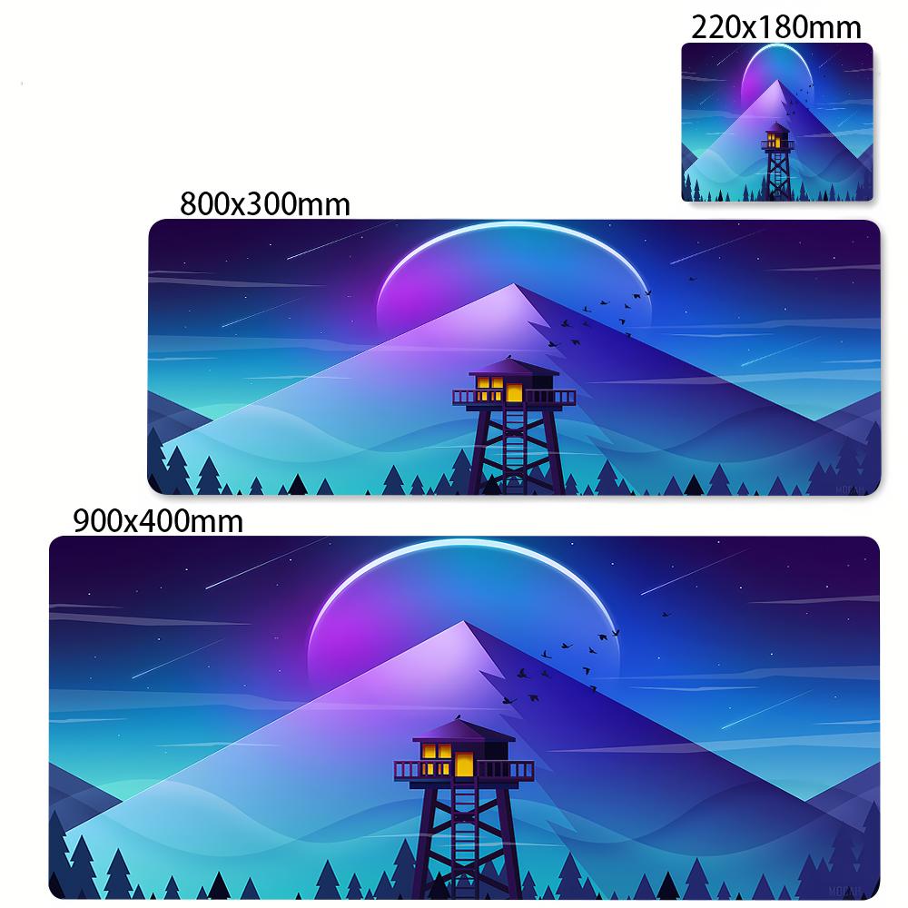 XXL Gummi Tiefwald Großes Mauspade Firewatch Mauspade Gamer Rutschfeste Kunst Schreibtischmatte Computer Laptop Pads 90x40cm Tastaturmatten