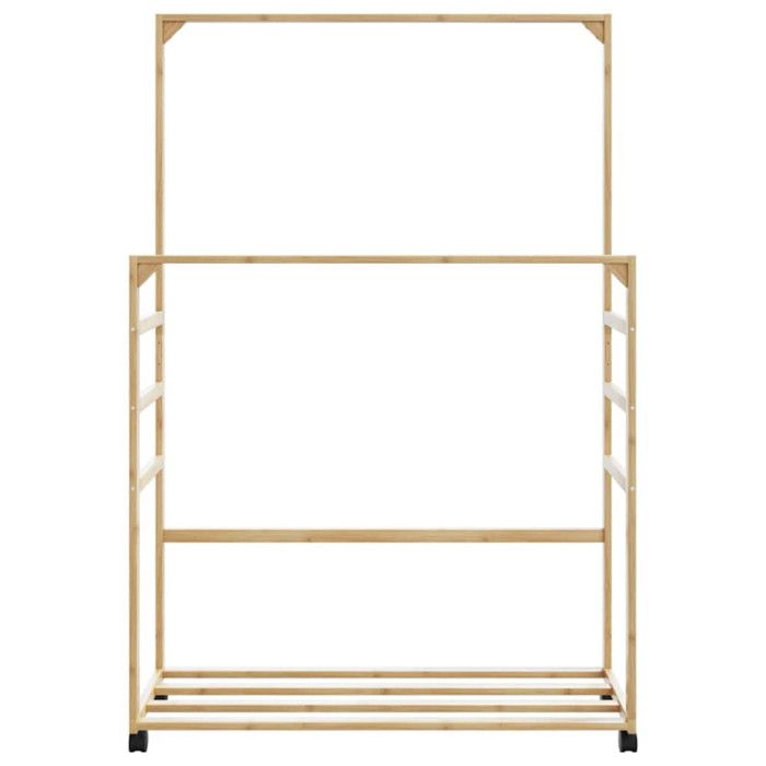 VidaXL Porte-vêtements et étagères et roulettes 90x35x155 cm bambou, porte-manteau, porte-manteau avec étagère, 4008916