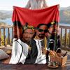 Warm Flannel Blanket Tupac Pattern, Lightweight Comfortable Throw Blanket for Bed Sofa Use