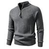 Autumn Winter Men's Stand Collar Knit Pullovers Fashion Warm Sweater Men Solid Color Casual Knitted Sweaters Fashion Knitwear