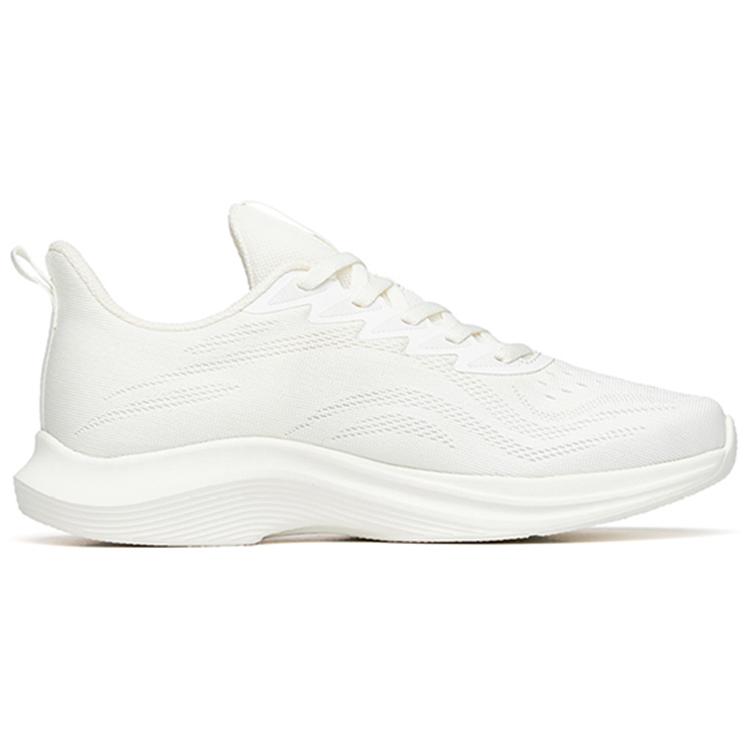 New Anta Running Collection Abrasion Resistant Rebound Low Top Running Shoes Women's Ivory White 122225571-4