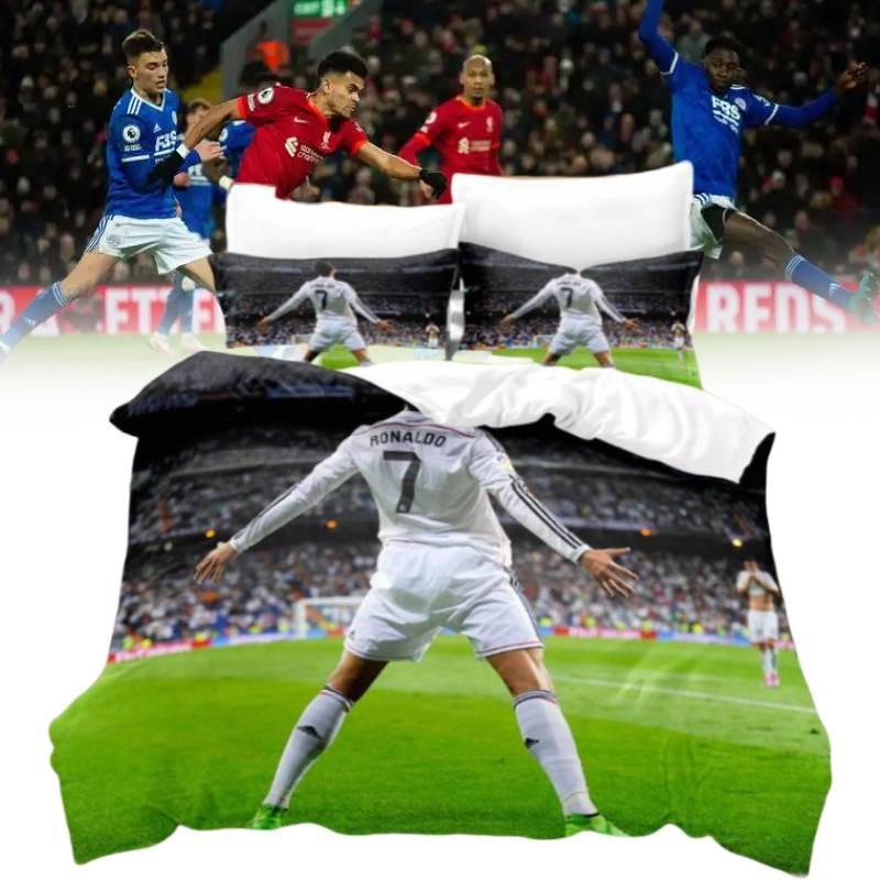 Printing Football Digital Bed Set Single Double King Duvet Pillowcase Cover