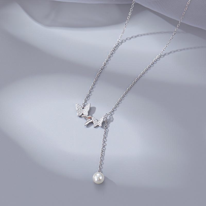 

Серебряное ожерелье с кисточками из жемчуга Banyan Tree Butterfly - 2024 Fairy Style для женщин NS879 белого золота