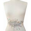 Exquisite Uniquely Pure Handmade AB Colour Bright Crystal Patches Sew-on Rhinestones Applique with Stones Sequins Beads for Wedding Dress DIY Manual