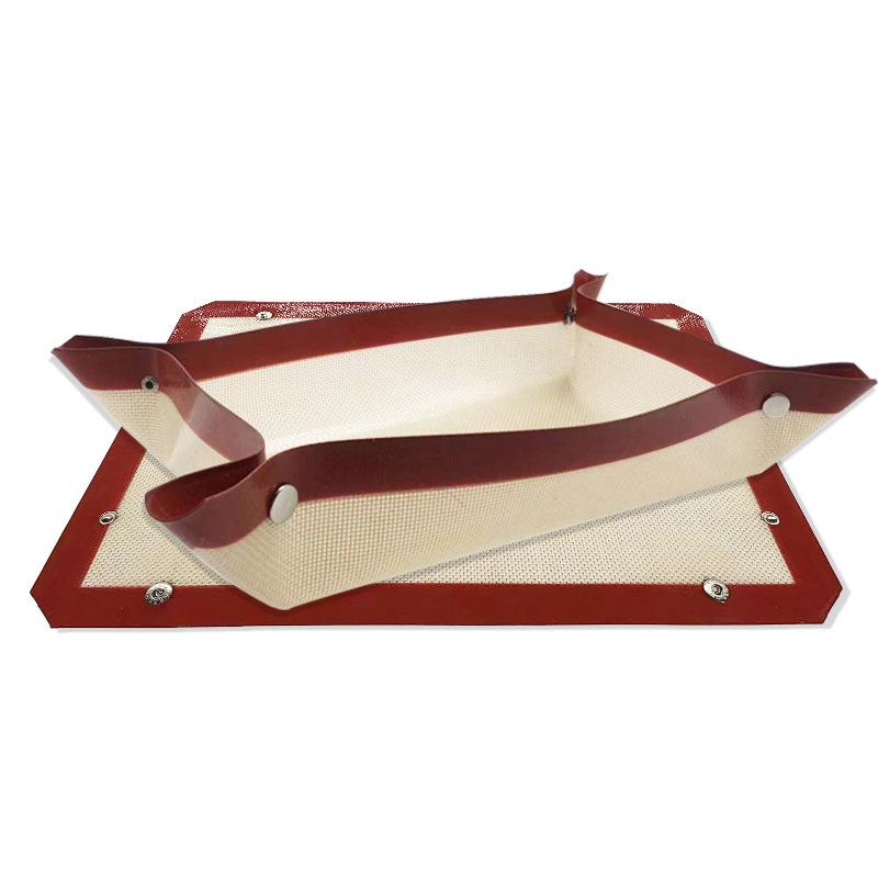 

Thickened Fiber Baking Tray Pad Silicone Oven Pad Macaron Cookies Roasted Chicken Baking Pad Baking Tool 30x20CM червоний