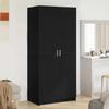 Wardrobe with Door Black Oak Effect 80 X 50.5 X 180 Cm