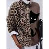 Women's Fashion Casual Spring Autumn Flower Pattern Print Long Sleeve O-Neck Blouses & Shirts