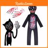Super Comfortable Siren Head Kid Black Cat Jumpsuit Cosplay Costume