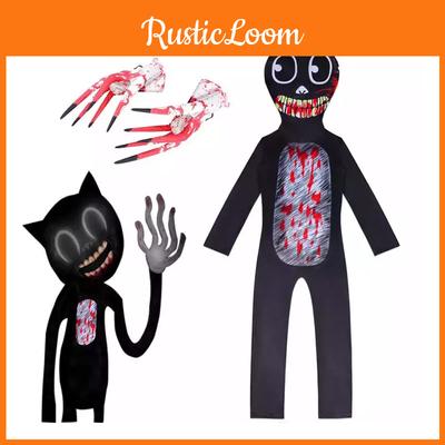 Super Comfortable Siren Head Kid Black Cat Jumpsuit Cosplay Costume