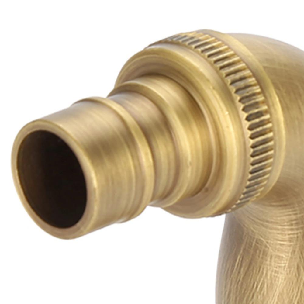 Crane Antique Brass Water Tap Long Faucet Tap Vintage Single Handle Faucet  For Washing Machine