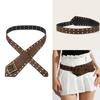 Punk Style Wide Belt with Gothic Eyelets Heavy Duty Faux Leather Unisex Fashion Accessory