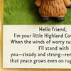 Pocket Friends of Hugs And Hope Mini Penguin Elephant Bear Highland Cow Ornament with Card Emotional Support Gift for Kids Women Men Loved Ones