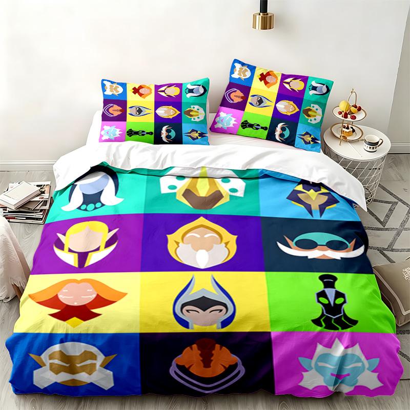DOTA2 3-teiliges Set Perfekt für das Schlafzimmer Gemütliches Bettwäsche-Set enthält einen Bettbezug und zwei Kissenbezüge Ideales Geburtstags- oder Weihnachtsgeschenk