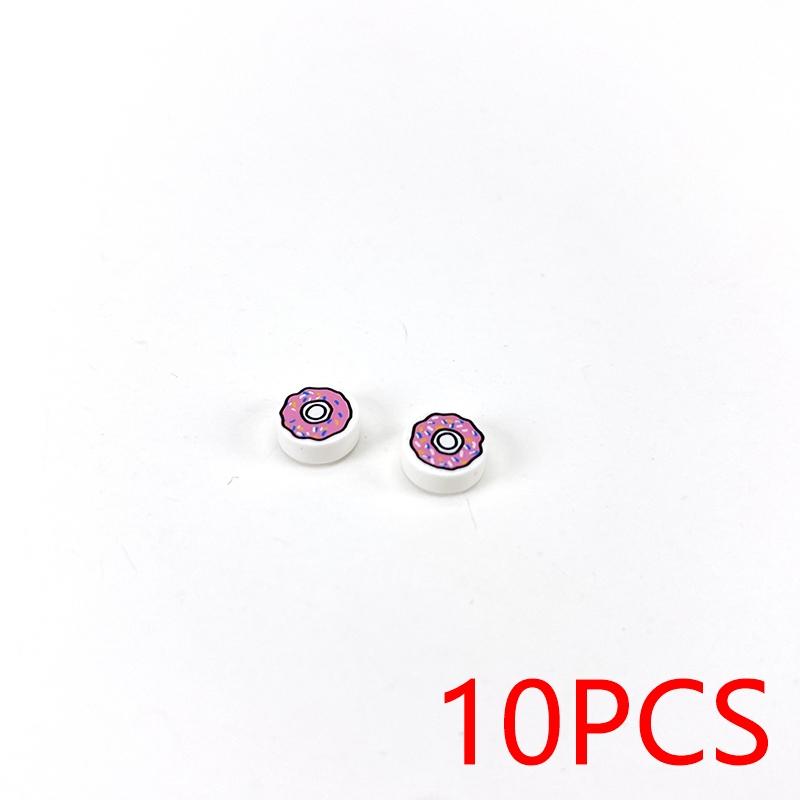 MOC Printed Tile ToyCompatible Brick Accessories Building Blocks City PC Phone Clock Pizza Parts Bricks Children Kids