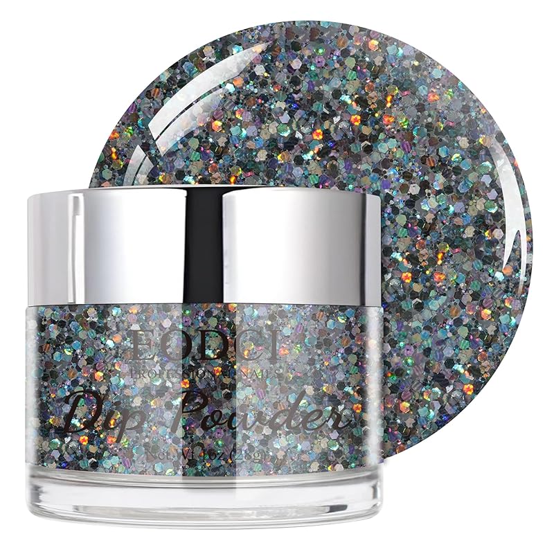 Green Glitter Glitter Nail Dip Powder, Dipping Powder - No Needed Nail Lamp Curing - Long Lasting Nail Manicure Colors - Nail Color for Professionals