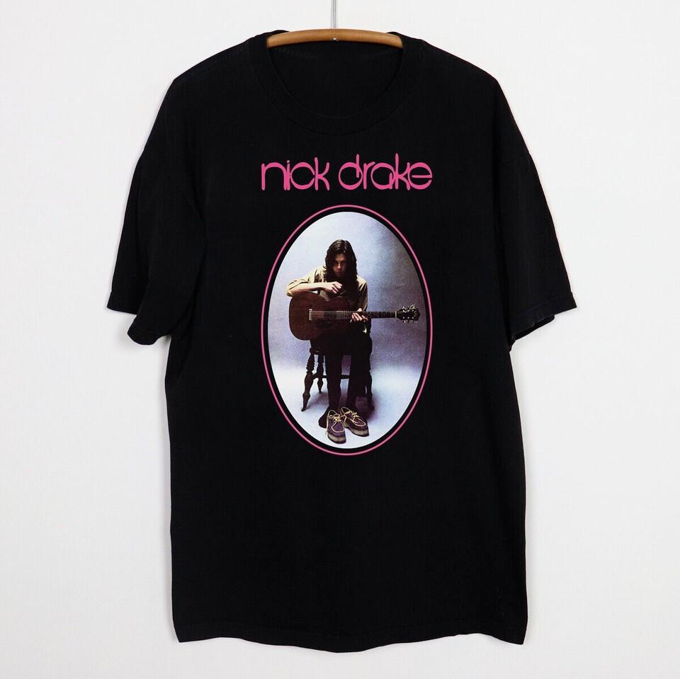 Vintage Nick Drake Five Leaves Left Pink Moon Black All Size Shirt HE455 L