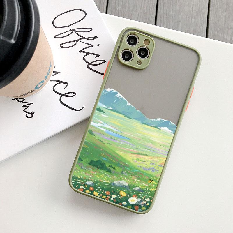 Field Flower Jungle Fresh Scenery Phone Case For iphone 16 14 11 12 13 15 Pro Max Mini 7 8 Plus SE2 XR XS Shockproof Cover Funda