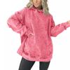 Women's Casual Pullover Denim Jacket Vintage Distressed Jean Hoodie Jacket Tops