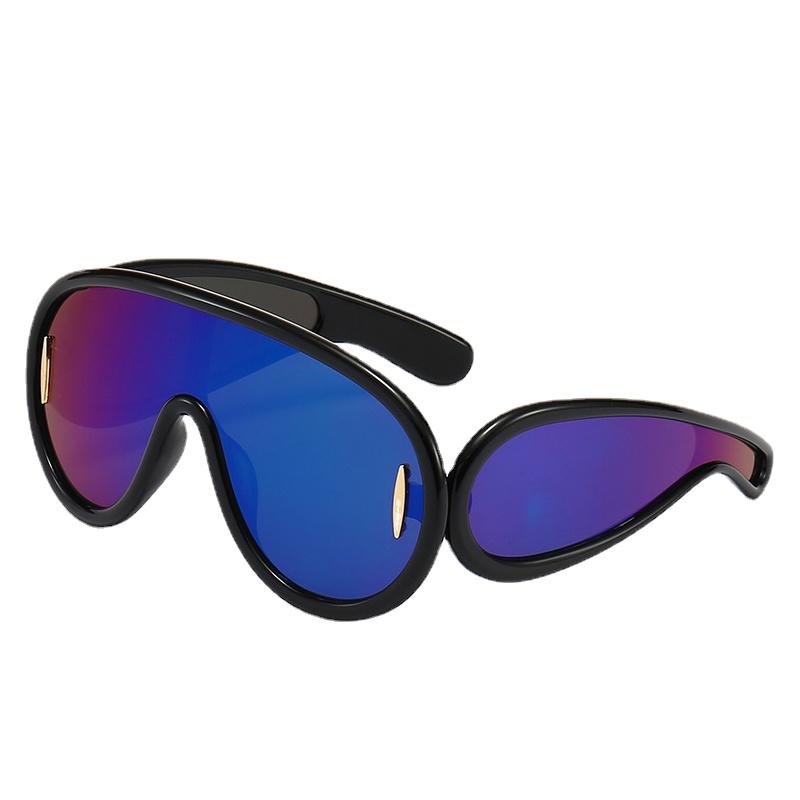 Oversized Y2K Punk One-Piece Sunglasses Women Sports Wave Mask Sun Glasses Luxury Steampunk Eyewear