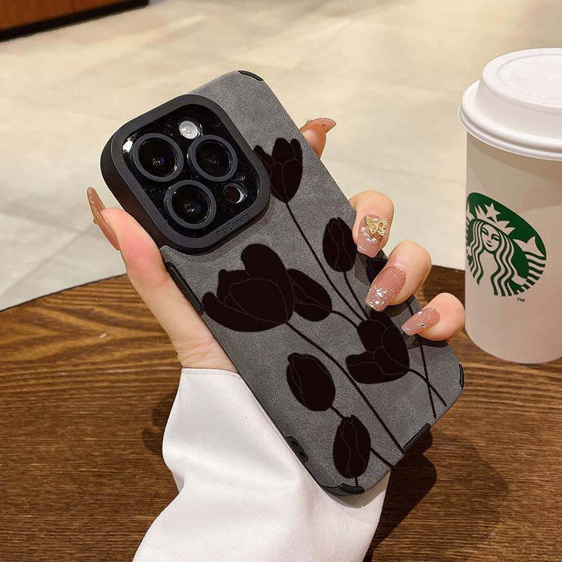 2026 New Small Flower Flip Fur Phone Case For iPhone 11 12 13 14 15 16 17 Pro Max XR X XS 16 Plus 17 Air 16E Protective Cover