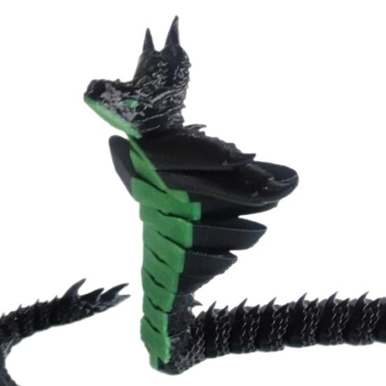 Snake Ornament, 3D Printing Poseable Snake Figure with Movable Joints Flexible Postures, Dark Themed Animal Desktop Collection Ornament